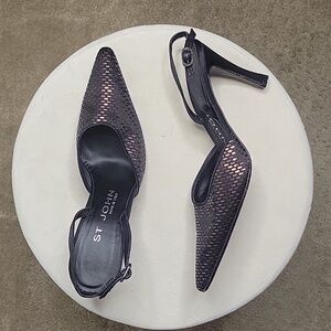 ST JOHN black with copper shimmer pointed toe size 6